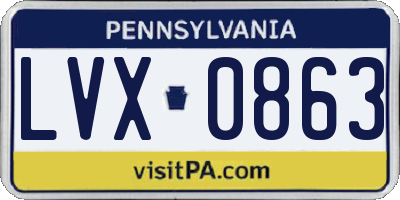 PA license plate LVX0863