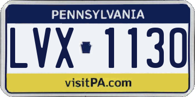 PA license plate LVX1130