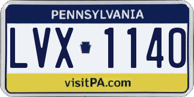 PA license plate LVX1140