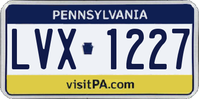 PA license plate LVX1227