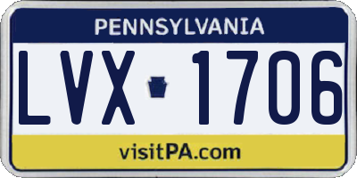 PA license plate LVX1706