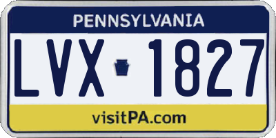 PA license plate LVX1827