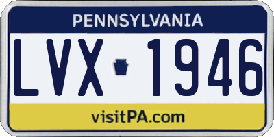 PA license plate LVX1946