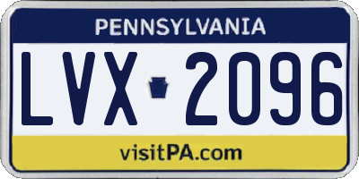 PA license plate LVX2096