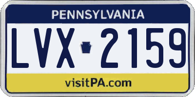 PA license plate LVX2159