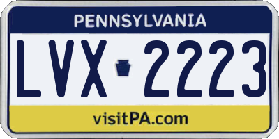 PA license plate LVX2223