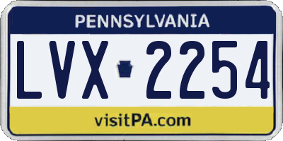 PA license plate LVX2254