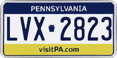 PA license plate LVX2823