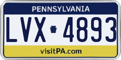 PA license plate LVX4893