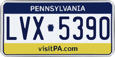 PA license plate LVX5390