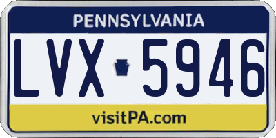 PA license plate LVX5946