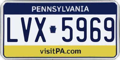PA license plate LVX5969