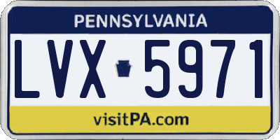 PA license plate LVX5971