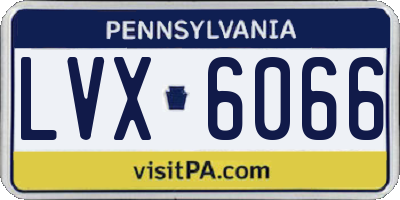 PA license plate LVX6066