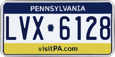 PA license plate LVX6128