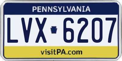 PA license plate LVX6207