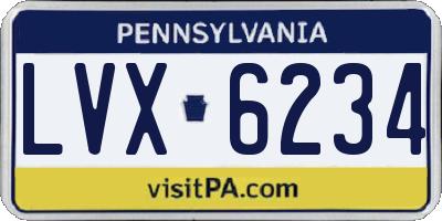 PA license plate LVX6234
