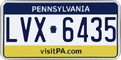 PA license plate LVX6435