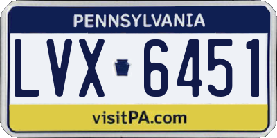 PA license plate LVX6451