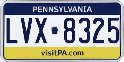 PA license plate LVX8325