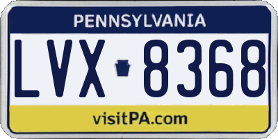 PA license plate LVX8368