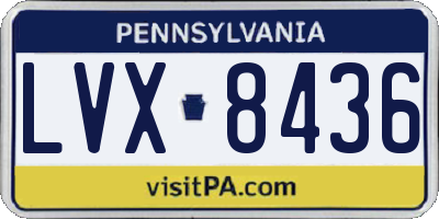 PA license plate LVX8436