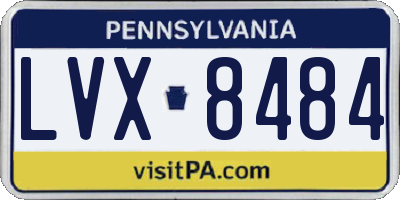 PA license plate LVX8484
