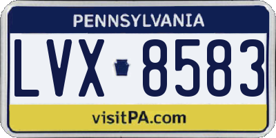 PA license plate LVX8583