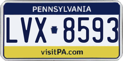 PA license plate LVX8593