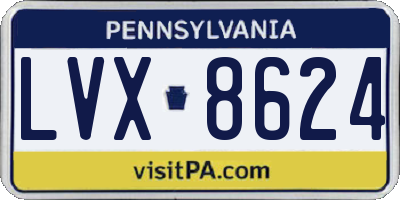 PA license plate LVX8624