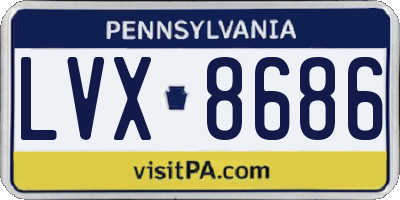 PA license plate LVX8686
