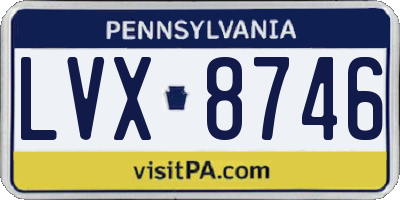 PA license plate LVX8746