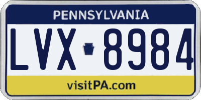 PA license plate LVX8984