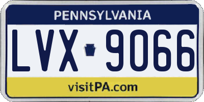 PA license plate LVX9066