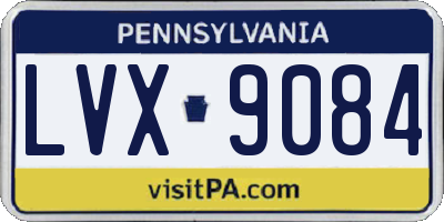 PA license plate LVX9084