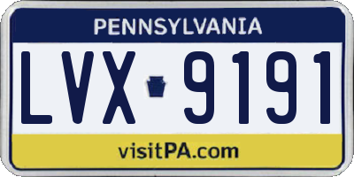 PA license plate LVX9191