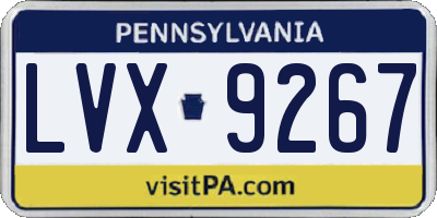 PA license plate LVX9267