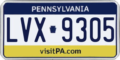 PA license plate LVX9305