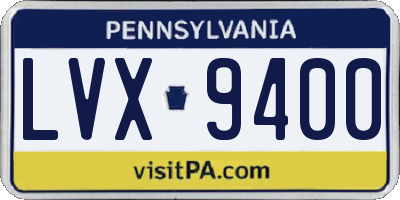 PA license plate LVX9400