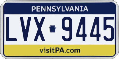 PA license plate LVX9445