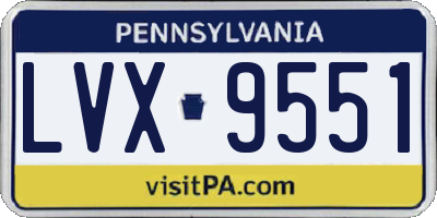 PA license plate LVX9551