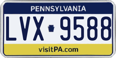 PA license plate LVX9588