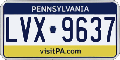 PA license plate LVX9637