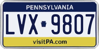 PA license plate LVX9807