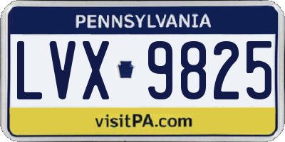 PA license plate LVX9825