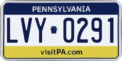 PA license plate LVY0291
