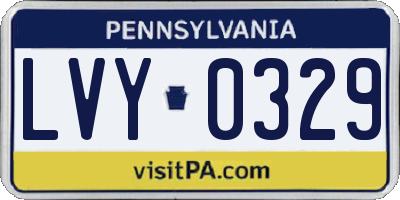 PA license plate LVY0329