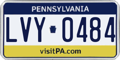 PA license plate LVY0484