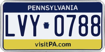 PA license plate LVY0788