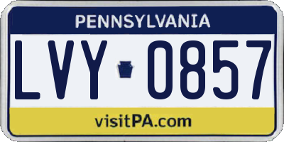 PA license plate LVY0857